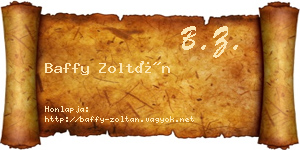 Baffy Zoltán névjegykártya